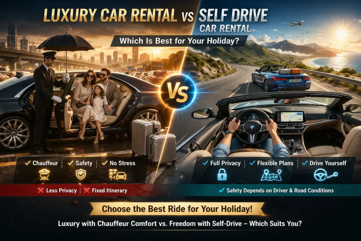 Choose comfort with a chauffeur or freedom with self-drive—your journey, your style.