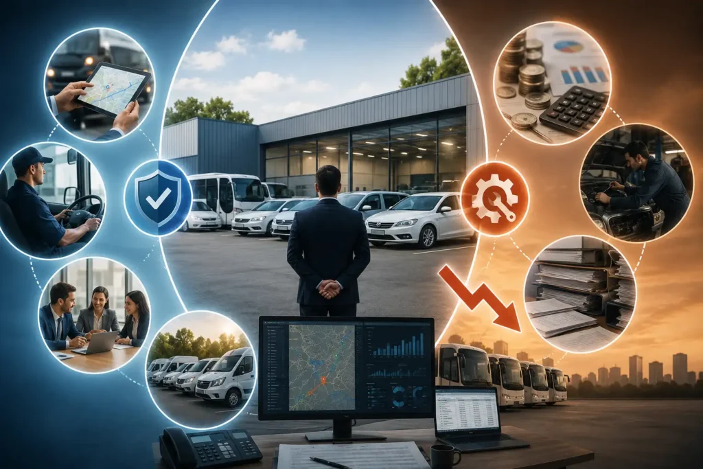 Explore the key benefits and operational challenges of managing an in-house corporate fleet.