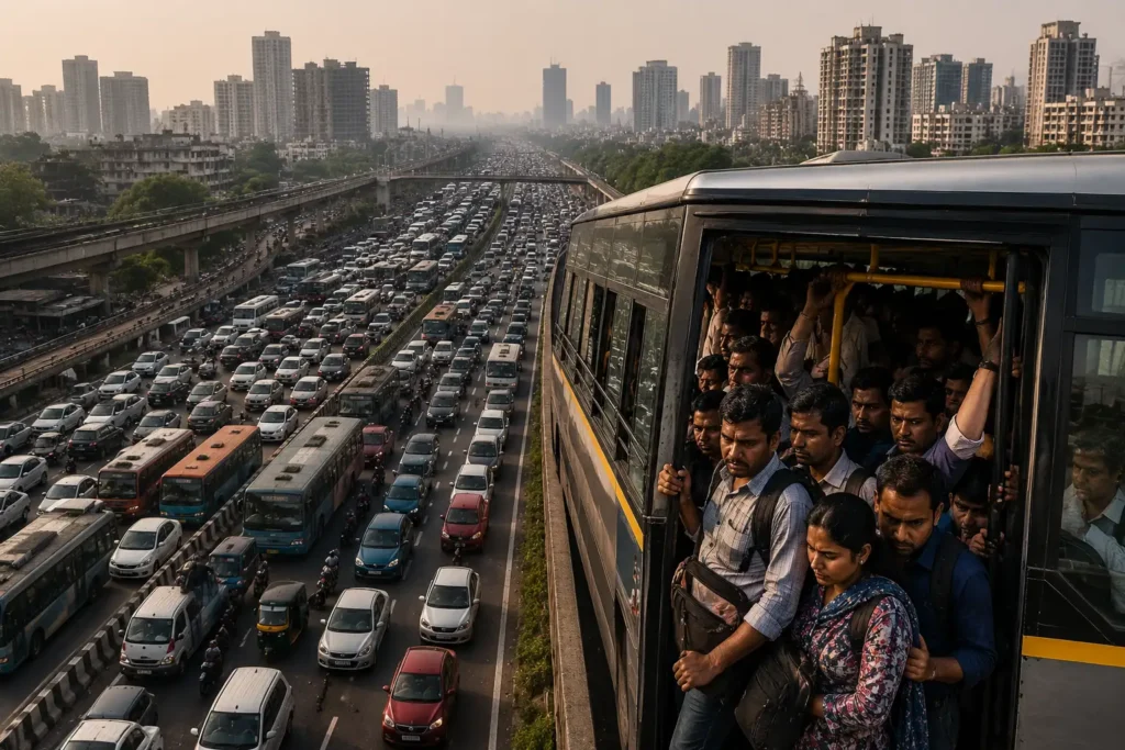Long daily travel routes in Delhi NCR leave employees exhausted, stressed, and less productive at work.